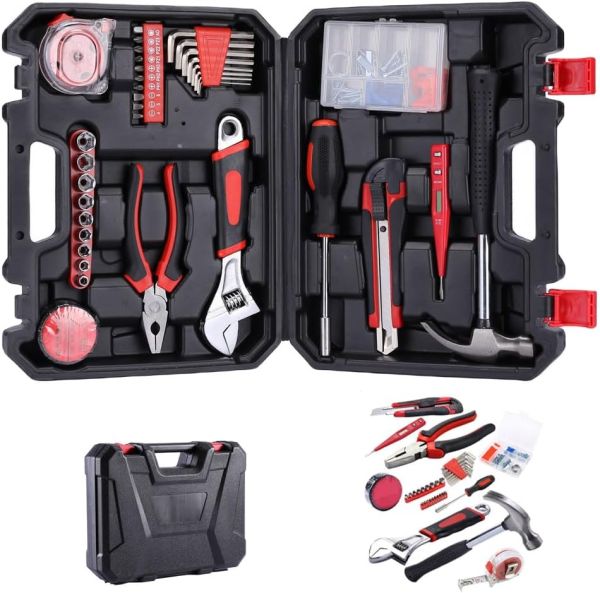 WOLLIE Household Tools Kit-37pcs Basic Household Repair Tool Set