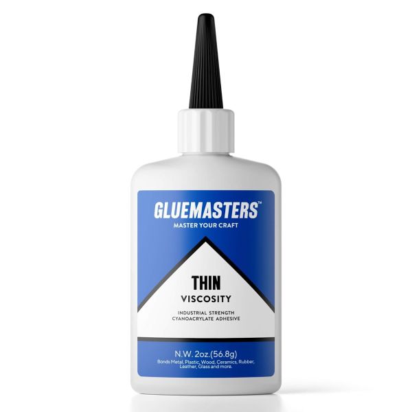 GLUE MASTERS (2 OZ Thin Viscosity) - Shoe & Wood Adhesive - General Home Repair Tool for Glass, Plastic, Rubber, Metal & More