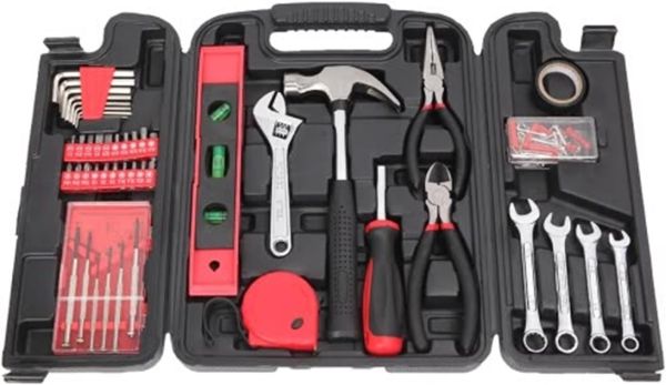 GuriDo Complete Household Repair Toolkit - 136-Piece Toolbox with Storage Case