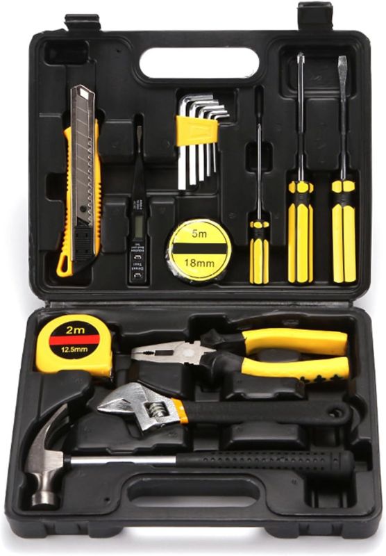 Elvaesther 16-Piece Tool Set - Essential Household Hand Tools Kit