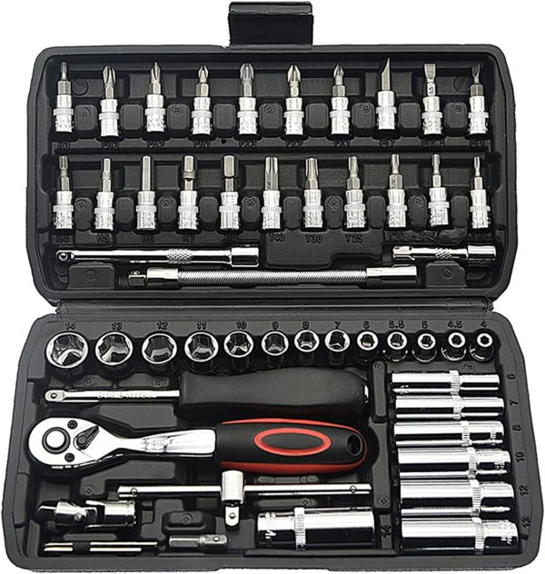 TILIBOTE 53PCS Socket Wrench Set for Automotive Repair and Home Use