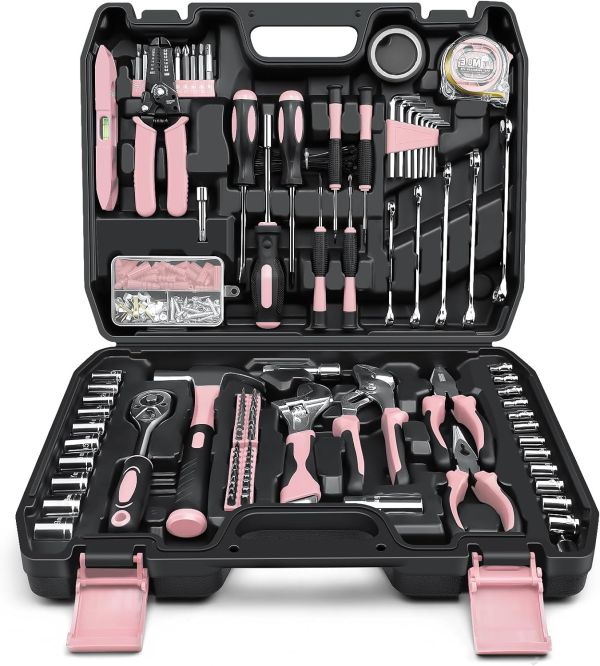 GoYwato Pink Protool Box - 280 Pieces of Handyman Magic