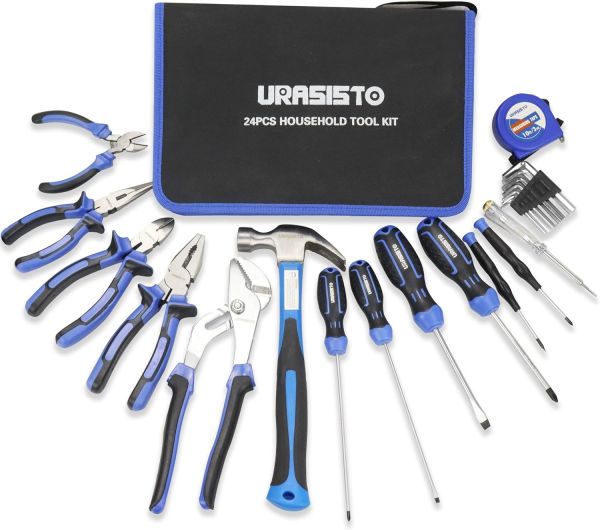 URASISTO 24-Piece Essential Home Repair Tool Kit