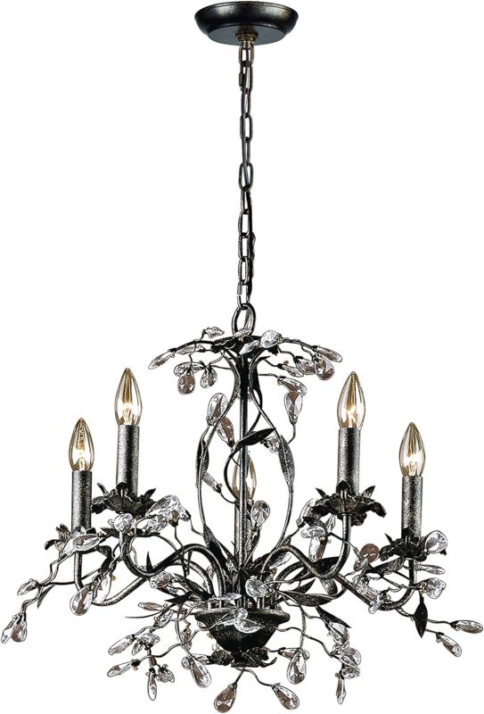 Rustic Circeo Chandelier - Handcrafted Metal and Crystal Light Fixture