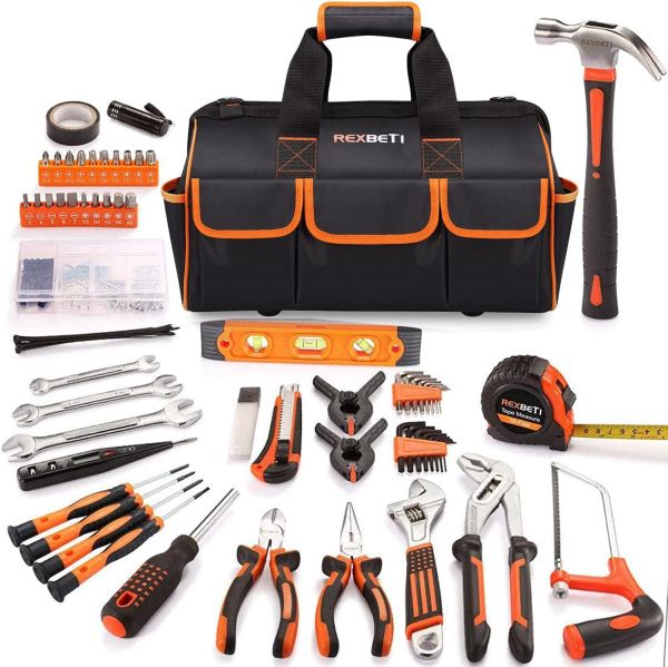 REXBETI 219-Piece Premium Tool Kit with 16 inch Tool Bag