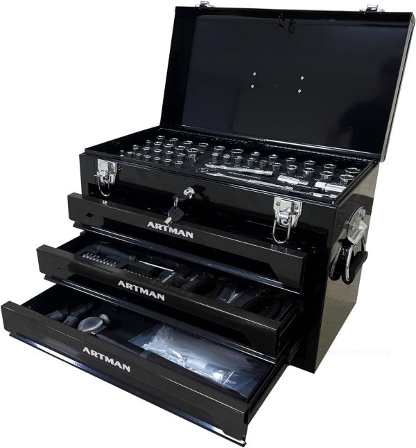 Ultimate Mechanics Toolbox: 339-Piece Tool Set with Heavy-Duty Metal Box