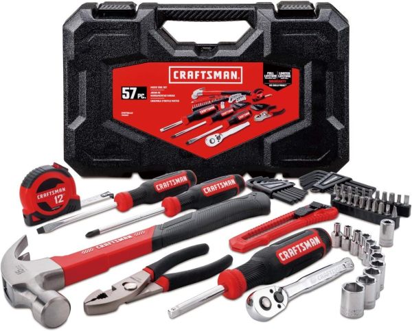 Craftsman 57-Piece Home Tool Kit with Hammer, Screwdrivers, and More