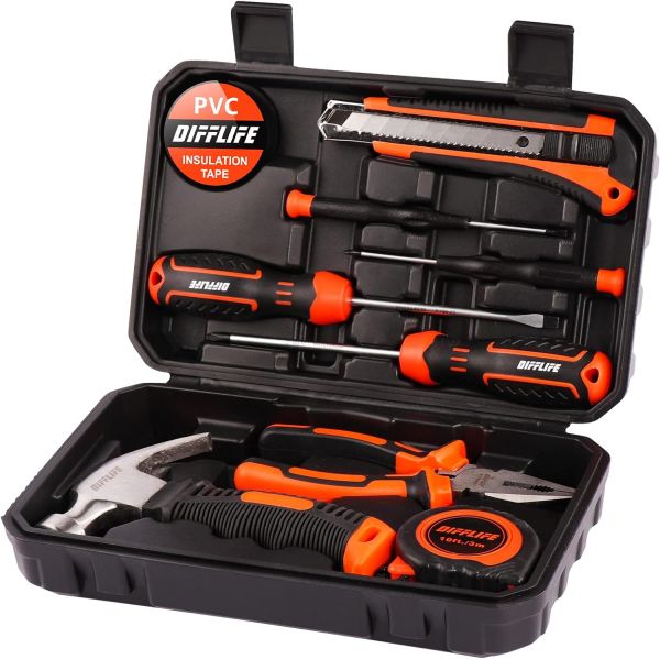 DIFFLIFE 14-Piece Tool Kit for Home Repair