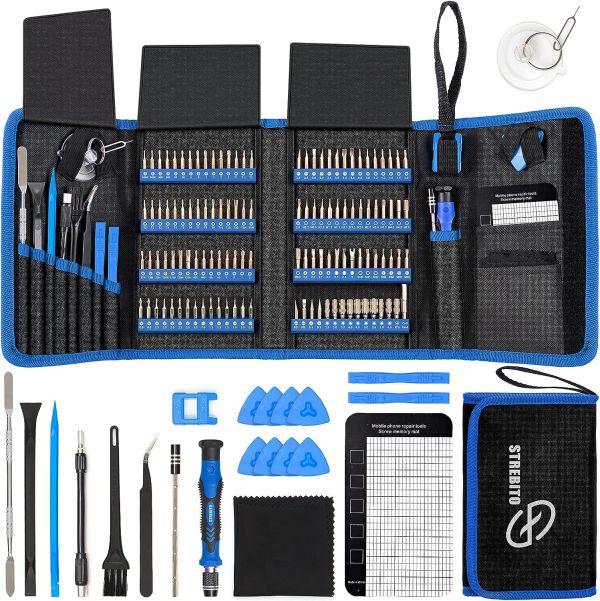 STREBITO Electronics Precision Screwdriver Set 142-Piece with 120 Bits Magnetic Repair Tool Kit