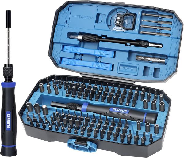 STREBITO Precision Screwdriver Set 153 in 1 Small Magnetic Screwdriver Set with Case