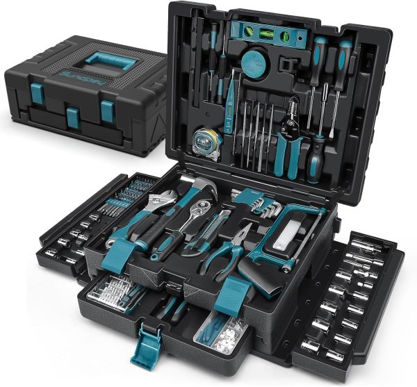 Sundpey 379-PCs Home Tool Kit - Complete Household and Auto Repair Set