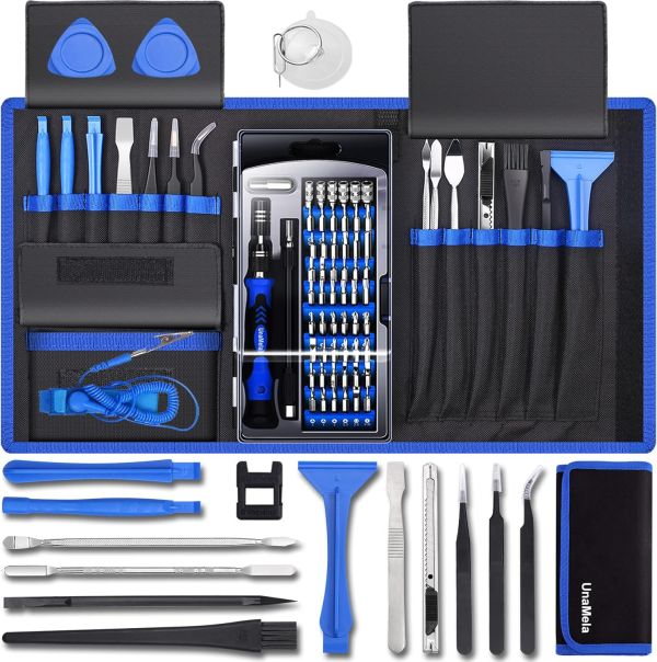 80 IN 1 Professional Computer Repair Tool Kit, Precision Screwdriver Set with 56 Bits, Magnetic screwdriver set Compatible for Laptop, PC, MacBook, Tablet, iPhone, PS4, and Other Electronic Repair