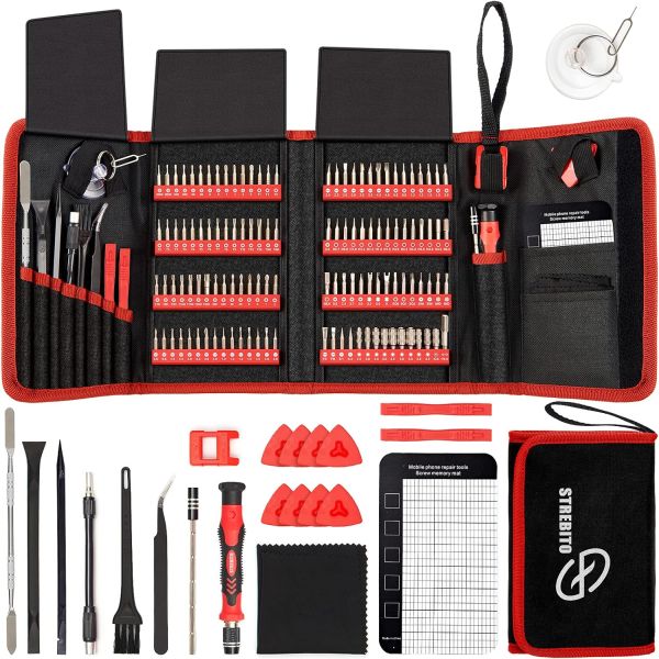 STREBITO 142-Piece Precision Screwdriver Set with Magnetic Repair Tool Kit